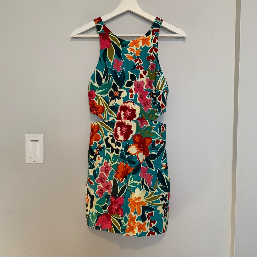 ZARA 🌺 Cut Out Floral Jumpsuit Dress